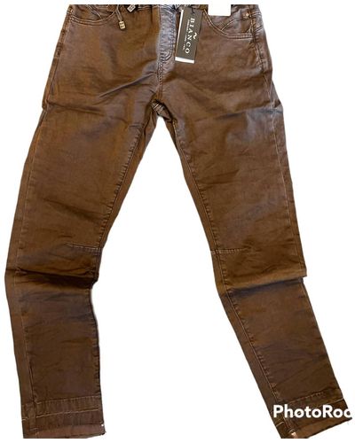 Bianco Pull On Jeans - Brown