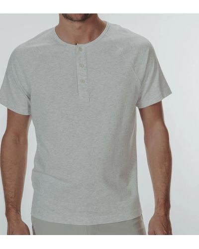 The Normal Brand Men's Active Short Sleeve Puremeso Henley - Gray