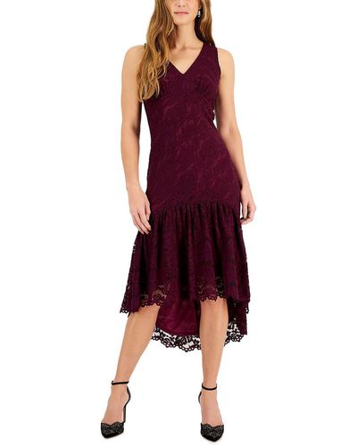Taylor Lace Hi-low Cocktail And Party Dress - Red