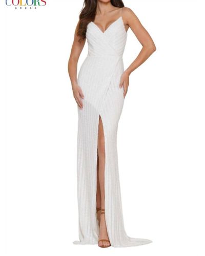 Colors Dress Evening Gown - White
