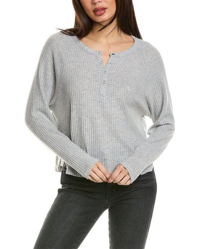 Socialite Brushed Waffle Top - Gray
