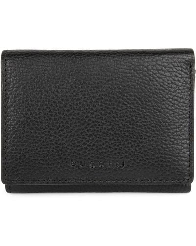 Bugatti Ladies Small Leather Trifold Wallet - Black