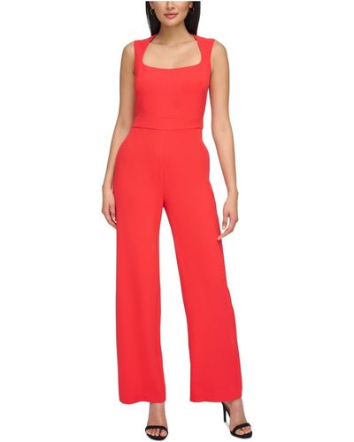 Vince Camuto Open Back Stretch Jumpsuit - Red