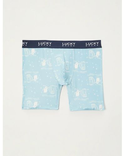 Lucky Brand Holiday Printed Boxer Gift - Blue