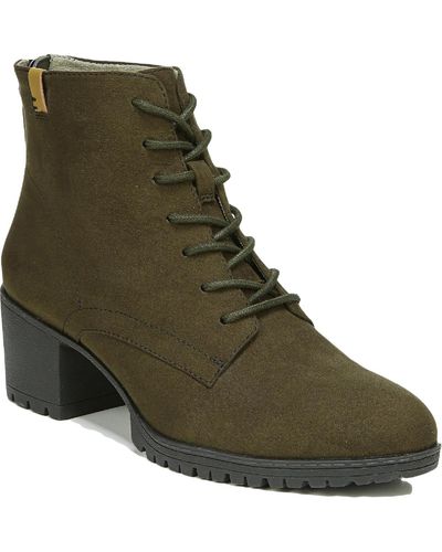 Dr. Scholls Laurence Faux Suede Ankle Lace-up Boot - Green