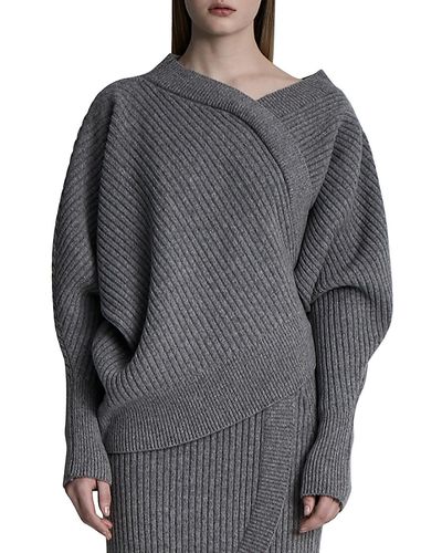 LVIR Merino Wool Cashmere Pullover Sweater - Gray
