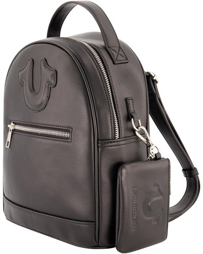 True Religion Horseshoe Motif Backpack And Coin Bag - Black
