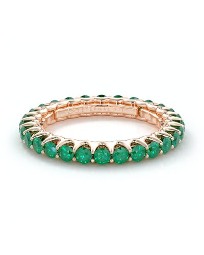 The Eternal Fit 14k Gold 1.43 Ct. Tw. Emerald Eternity Ring - Green