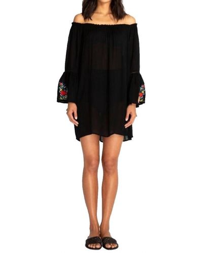Johnny Was Casey Bell Sleeve Tunic Coverup - Black