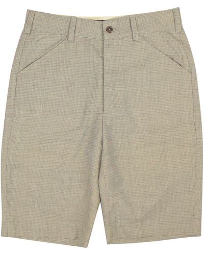 Freemans Sporting Club And Beige Houndstooth Wool Shorts - Natural