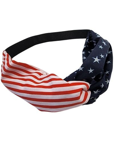 A Blonde and Her Bag American Flag Headband - Blue