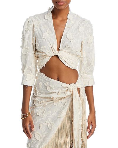 Just BEE Queen Kali Top Wrap Swim Blouse - White