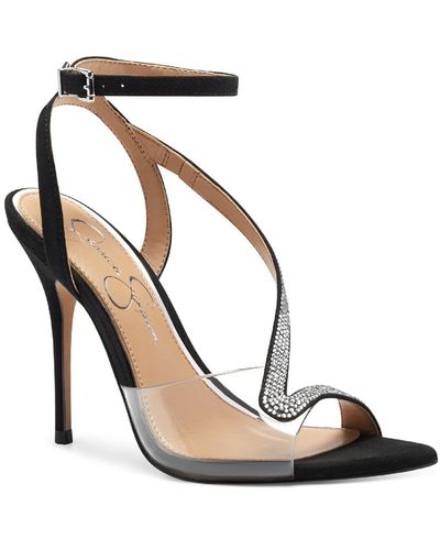 Jessica Simpson Js Whitley Rhinestone Ankle Strap Dress Heels - Black