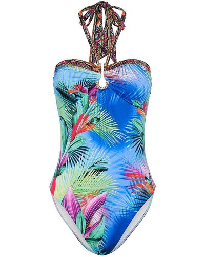 Camilla What's Your Vice Bandeau One Piece Swimsuit With Ring - Blue
