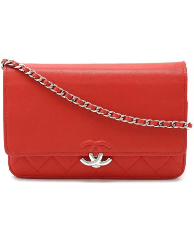 Chanel Cc Leather Shoulder Bag (pre-owned) - Red