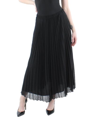Anne Klein Pleated Lined Maxi Skirt - Black