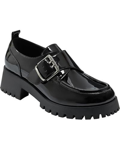 Marc Fisher Hazelton Patent Slip On Loafer Heels - Black