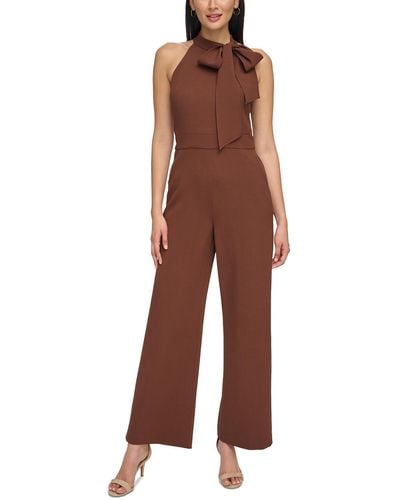 Vince Camuto Crepe Bow Jumpsuit - Brown