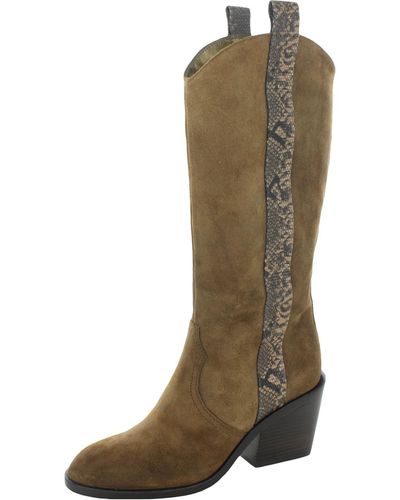 Donald J Pliner Riot Stacked Heel Mid-calf Boots - Green