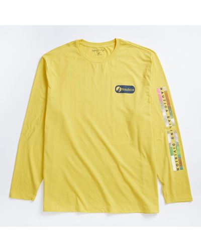 Nautica Big & Tall Sustainably Crafted Graphic Long-sleeve T-shirt - Yellow