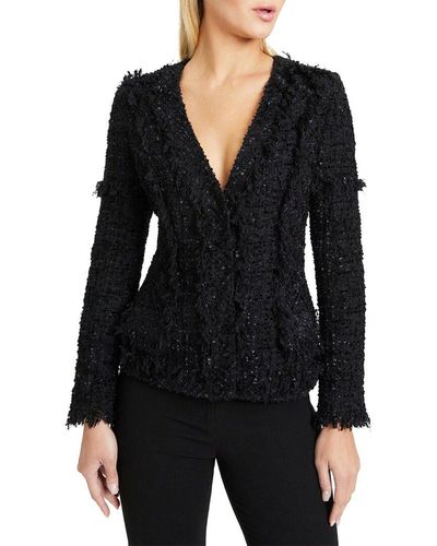 Santorelli Estela Tweed Wool-blend Jacket - Black