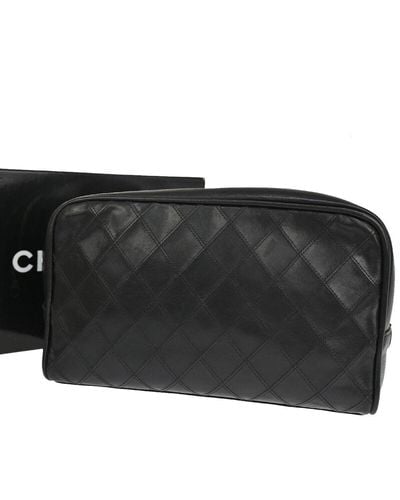 Chanel Bicolore Leather Clutch Bag (pre-owned) - Black