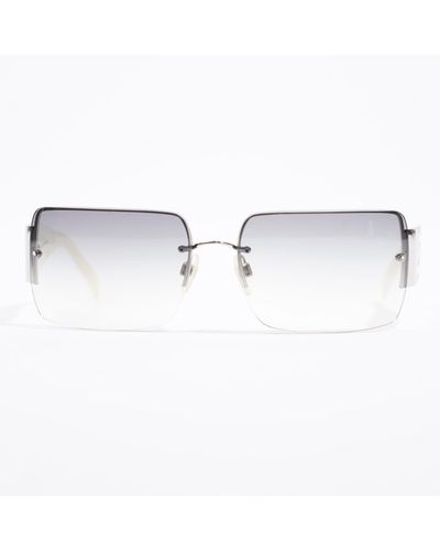 Chanel Crystal Cc Sunglasses Cream / Lens Acetate 62mm 15mm - White