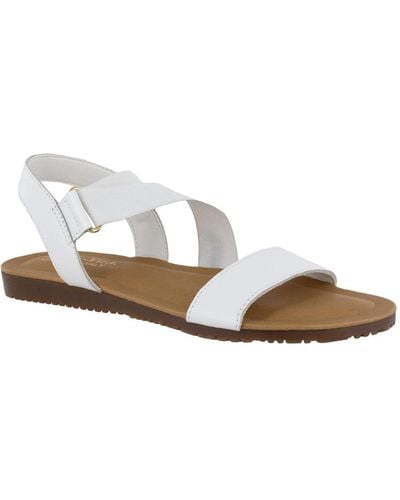 Bella Vita Nev Leather Slip On Flat Sandals - White