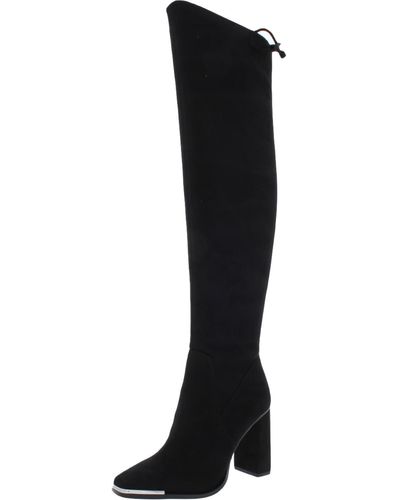 BCBGeneration Abanna Microsuede Square Toe Over-the-knee Boots - Black