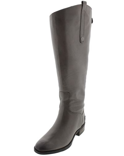Sam Edelman Penny 2 Leather Wide Calf Riding Boots - Gray