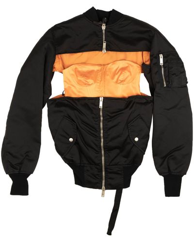 Unravel Project And Orange Split Bomber Jacket - Black