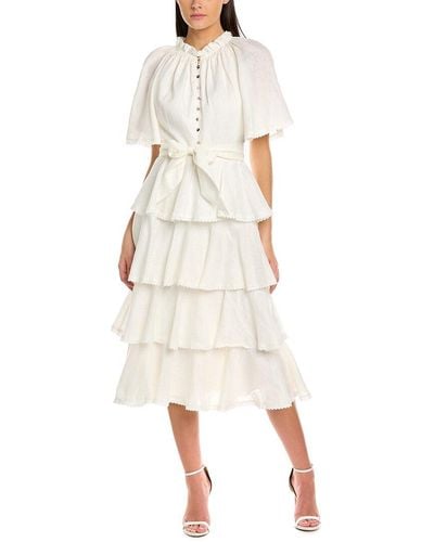Keepsake Current Linen Midi Dress - White