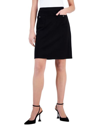 Tahari Above Knee Workwear A-line Skirt - Black