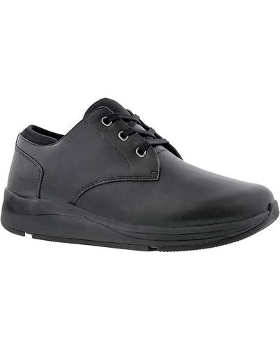 Drew Armstrong Leather Flats Oxfords - Black