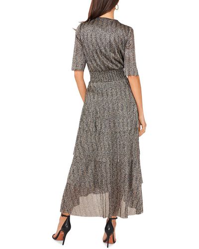 Vince Camuto Smocked Long Cocktail And Party Dress - Brown