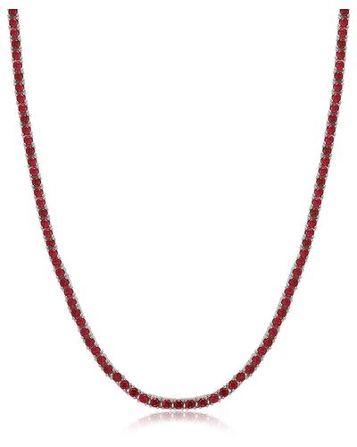 Luv Aj Mini Ballier Necklace- Pink- Silver - Metallic