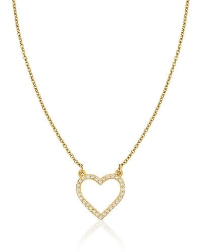 Ariana Rabbani Diamond Heart Necklace Yellow - Black