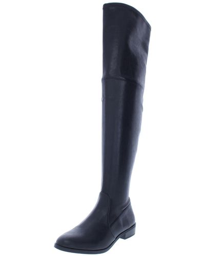 INC Irinaa Solid Over-the-knee Boots - Blue