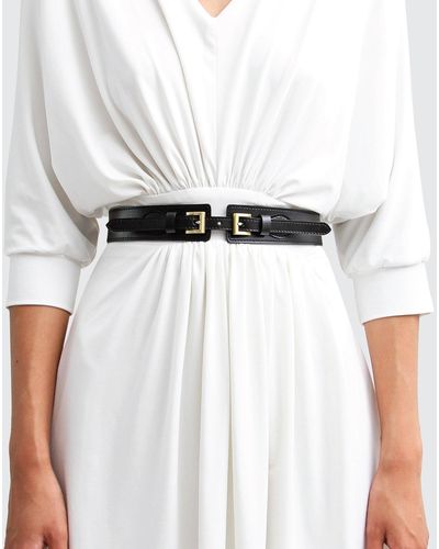 Belle & Bloom London Fog Leather Waist Belt - White