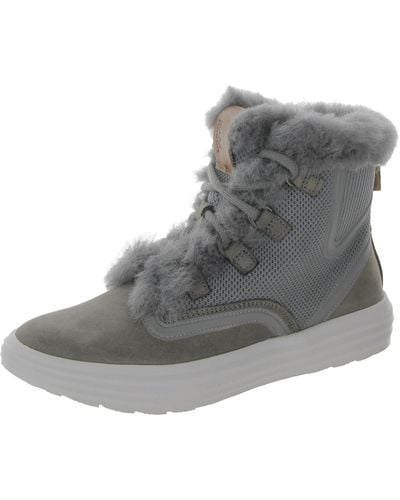 Mark Nason Shogun Nellie Leather Shearling Winter & Snow Boots - Gray