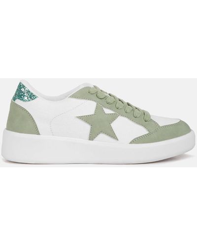 LONDON RAG Perry Glitter Detail Star Sneakers - Green