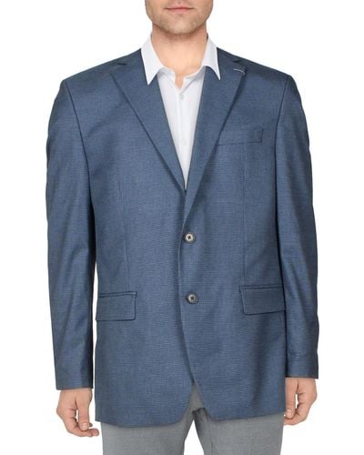 Michael Kors Kelson Woven Houndstooth Two-button Blazer - Blue