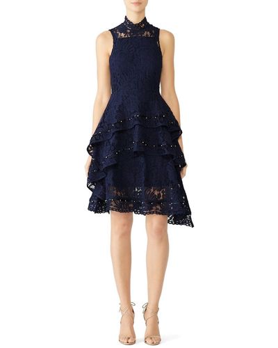 Keepsake Star Crossed Lace Dress In Blue