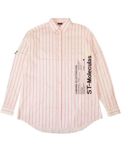 Marcelo Burlon White Stripe Long Shirt - Pink