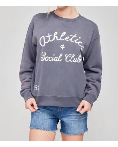 Wildfox Athletics And Social Club Cody Sweatshirt In Faded Indigo - Gray