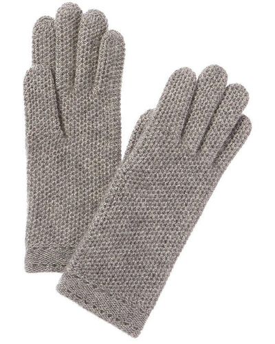 Phenix Honeycomb Knit Cashmere Gloves - Gray