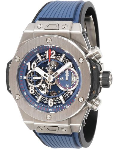Hublot Big Bang Unico 411.nx.5179.rx Watch In Titanium - Blue