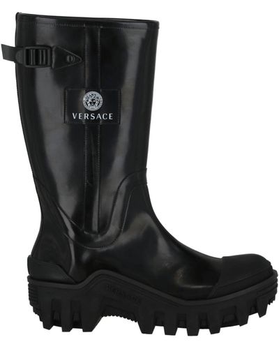 Versace Logo Rain Boots - Black
