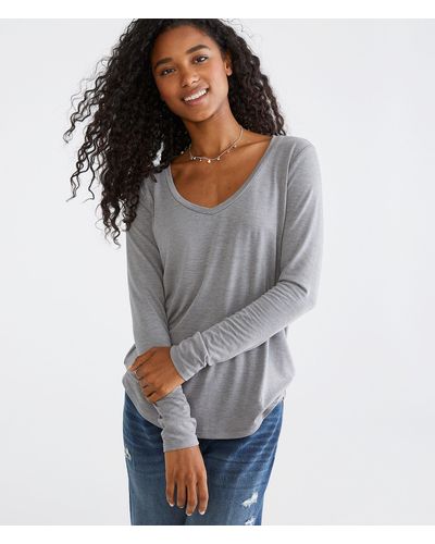 Aéropostale Seriously Soft Ribbed Cropped Shrunken Tee