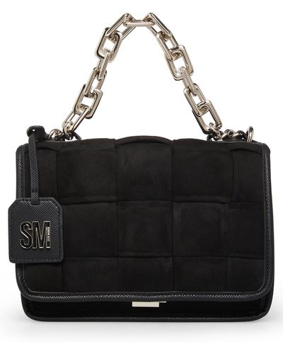 Steve Madden Matters Woven Chain Satchel Handbag - Black